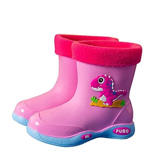WAJCSHFS Kids Rainboots Kids Boys Girls Water Shoes Lightweight Cute Printed Warm Rain Boots Elementary Collection