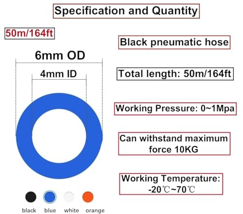 Tuyau air comprimé 6mm polyuréthane flexible pour compresseur