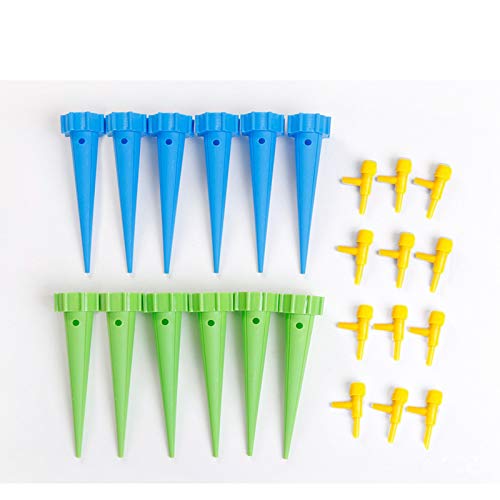 DOSMUNG Sistema de Riego Automático por Goteo, [12 Piezas] Ajustable Bebedero de Plantas, Riego por Goteo Automático Kit por Bonsáis y Flores, Ideal Dispositivo de Irrigación Automático en Vacaciones