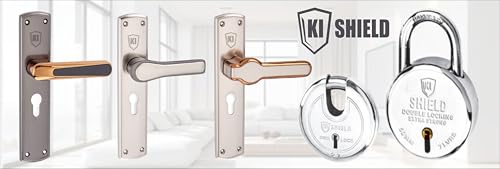 Image of SS /Rose Gold Finish Mortise Door Lock Handle Set | 8 inch Zinc lockset 1006 | KY 6-Lever 65mm Lock Mechanism | Suitable for Left & Right Handed Living Room Doors, Bedroom Door,Main Door