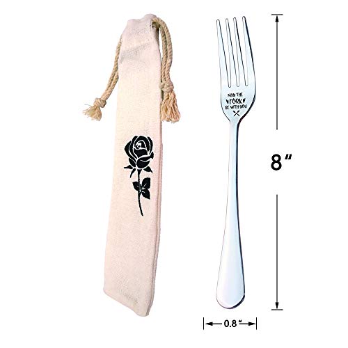 Three Human May The Forks Be With You Inspirational Funny Engraved Fork, Gift For Boyfriend, Husband, Nerd, Thanksgiving, Christmas Gifts #TOP1