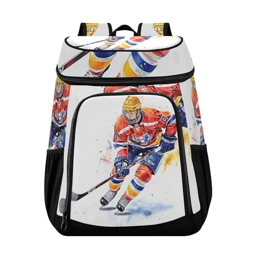Hockey Sports American Ball Cooler Backpack Cooler Insulated Leak Proof Lunch Backpack 36 Cans Waterproof Soft for Men Women Picnic Hiking Camping Beach