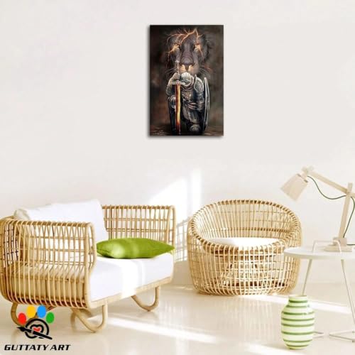 Decoración del hogar con lienzo de león de 40x50cm para renovar paredes vacías 4