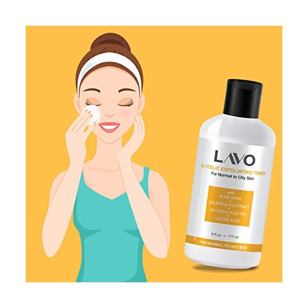 Glycolic-Acid-Toner-10-by-LAVO-Facial-Astringent-for-Oily-Problem-Acne-Prone-Skin-Face-Wrinkles-and-Fine-Lines-Contains-Lactic-Acid-Vitamin-C-Use-with-Pads-for-Men-and-Women Glycolic Acid Toner 10% by LAVO - Facial Astringent for Oily, Problem, & Acne Prone Skin - Face Wrinkles and Fine Lines - Contains Lactic Acid & Vitamin C - Use with Pads - for Men and Women