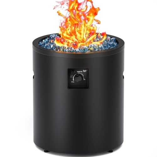 BALI OUTDOORS 50,000 BTU Propane Fire Pit Outside, 23 inch Outdoor Fire Pit Round, Black Firepits for Outside Patio, Garden, Backyard
