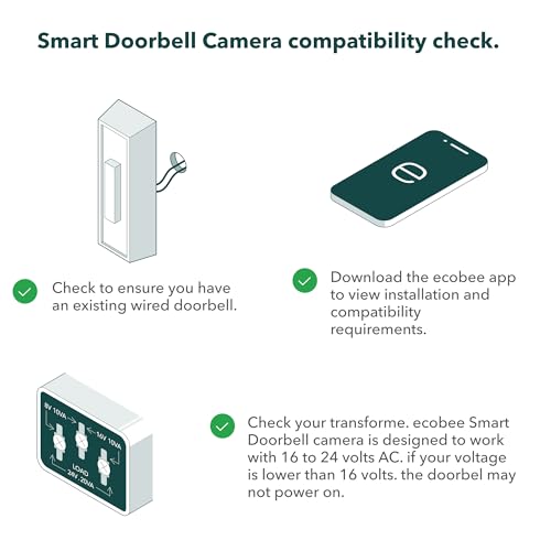 Image of ecobee Wired Smart Doorbell Camera with 1-Year Smart Security Plus Subscription - HD Video, Night Vision, Motion Alerts, Two-Way Audio, Smart Home Security System