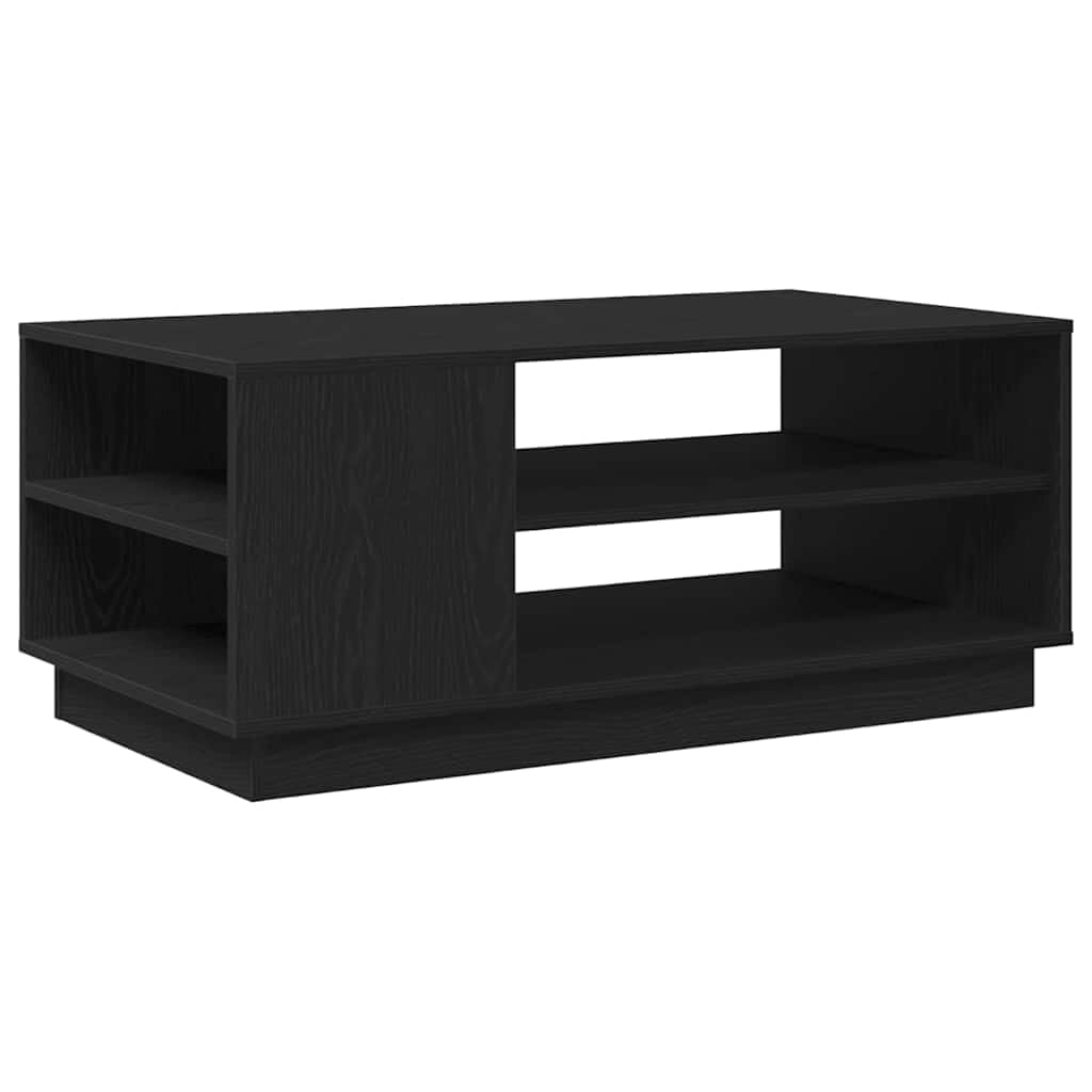 Mesa de centro moderna de madera de roble con 2 estantes, soporta hasta 30 kg