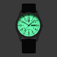 Gosasa Unisex Military Watches Sport Textile Nylon Strap Luminous Fashion Watch Analog Display Quartz Waterproof Casual Wristwatch (Green Luminous) — image 6