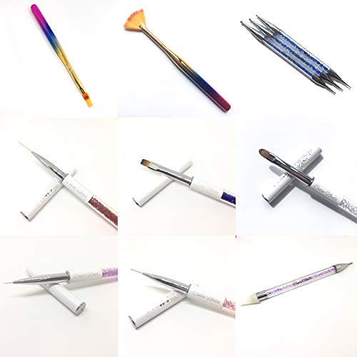 Nail Art Brushes Set Acrylic Nail Brush Professional UV Gel Nail Brush Pen Set 9pcs