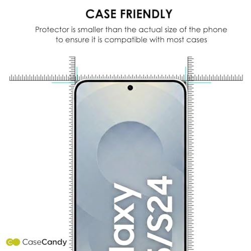 Image of Casecandy Silicone - (2 Pack Screen Protector For Samsung S25 / Samsung S24 Smartphone(6.1-Inch Screen Size) | Transparent Screen Guard For Galaxy S24 /S25 - Fingerprint Support /HD