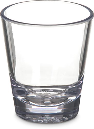 Carlisle FoodService Products Alibi Round Glass Clear Glass for Restaurants, Catering, Kitchens, Plastic, 1.8 Ounces, Clear