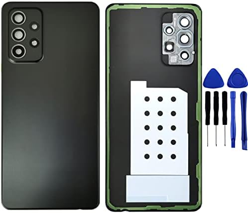 Bestdealing Galaxy A52 Back Cover Replacement A525U A52 5G A526 Back Door for Samsung Galaxy A52 2020 6.5" A525F A525U Galaxy A52 SM-A526U Cellphone Backplates Rear Housing Repair Part (Awesome Black)