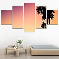 SIGNWIN 5 Panel Canvas Wall Art Palm Tree for Home Decorations Ready to Hang - 60