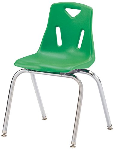 Image of Jonti-Craft Berries 8148JC1119 Stacking Chair with Chrome-Plated Legs, 18 inch Height, Green