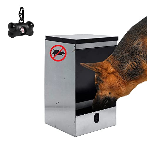 FINCA CASAREJO Tolva Autoservicio para Perros - Capacidad 40 kg - Comedero Self-Service Anti Ratones - La Tapa se Abre empujando con el hocico - Incluye expendedor de Bolsas
