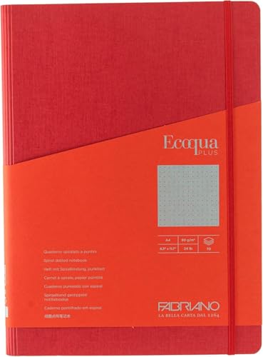 Carnet A4 points Fabriano Ecoqua Plus rouge pour ne plus rater vos tracés de notes - 3