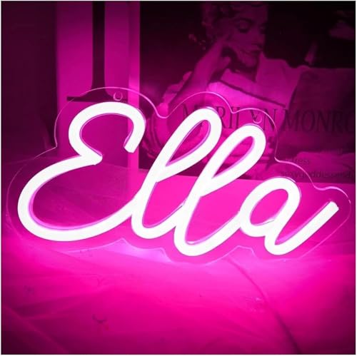 Enseigne lumineuse au néon LED Ella's Haven pour décoration de fête