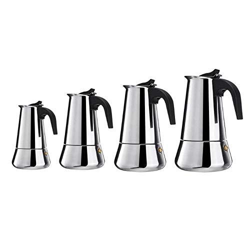 Iguazú 4 Cups Espresso Coffee Maker, Greca, Stainless Steel 304 (200 Ml) Moka Coffee Pot With 2 Extra Replacement Gasket #TOP3