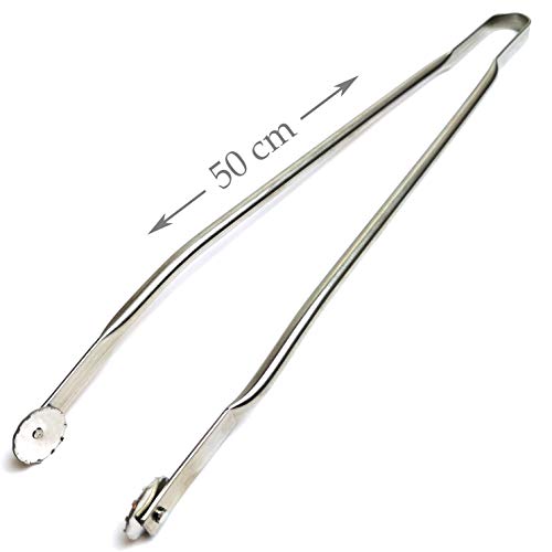 Grande Pince INOX à roulettes Multifonctions pour Barbecue, Taille 50 cm