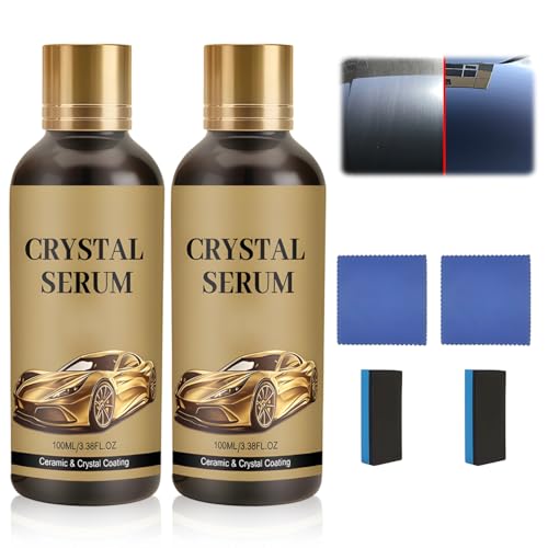 2Pcs PTZ Crystal Serum Advanced Graphene Ceramic Coating for Cars Ceramic Car Coating Kit Long-Lasting Shine & Easy Maintenance