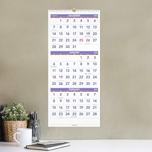 at-a-glance 2026 wall calendar 1234 x 2734 large vertical 3-month reference pm112826
