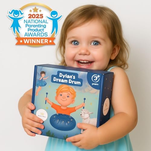 Steel Tongue Drum 3 in 1 Musical Instruments for Kids with Bedtime Sing-A-Long Story - Dylan's Dream Drum Handpan Diatonic Scale, 6 Inch 8 Notes, Cmajor - 1