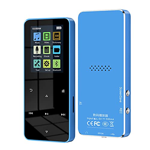 MP3 MP4 Music Video Player, 1.8 Polegadas Metal Touch, Bluetooth 4.2 Compatível com Cartão, com FM A