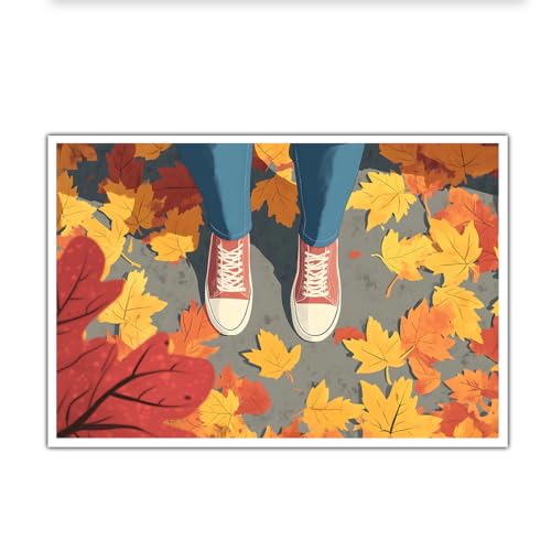 Œuvres murales de paysages d'automne éclatants, impressions haute définition 65x95cm