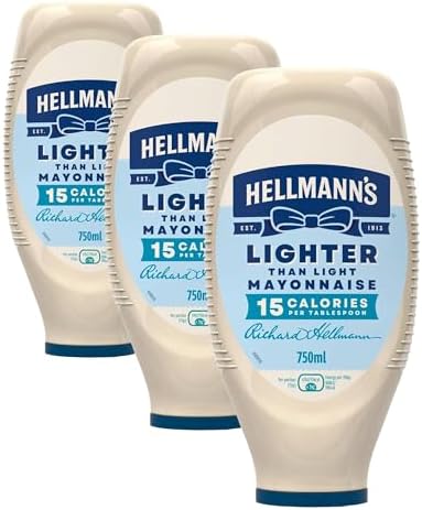 Lighter than Light Mayonnaise 100% recycled plastic bottle light mayo for sandwiches, wraps, and salads 750 ml (Pack of 3)