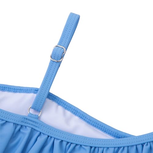 Image of Alakuoti Girls One Piece Swimsuits Cutout Ruffle Bathing Suit Quick Dry Beach Swimwear with Adjustable Strap 5-14 Years