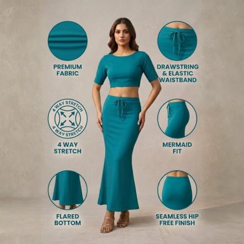 Image of Women's Saree Shapewear - Slim Fit Stretchable Petticoat for Sarees | Comfortable Waistband | Body Shaping Underskirt