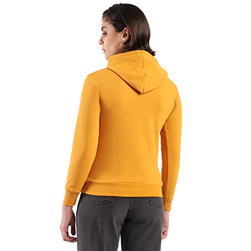 Image of PINACOLADA Women's Cotton Solid Printed Sweatshirt with Hoodie, Regular Fit for Casual Wear Full Sleeve Sweatshirt Crafted with Comfort Fit and High-Performance for Everyday Wear