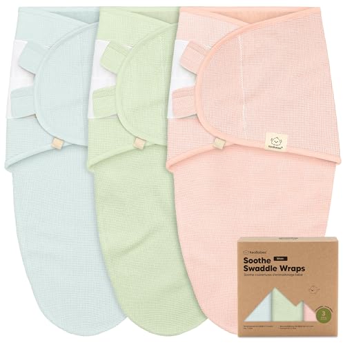 Image of 3-Pack Organic Swaddles for Newborns, Baby Sleep Sacks 0-3 Months - Baby Swaddle Wrap, Newborn Wearable Blanket, Infant Sleep Sack for Girls, Boys, Soft & Snug, Large Hook & Loop Closure (Mellow)