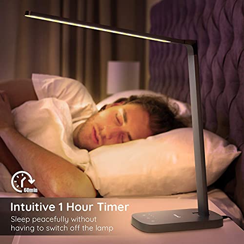 Govee Led Desk Lamp With Usb Charging Port, 6 Dimmable Brightness Levels, Timer, 3 Lighting Modes, Glare-Free Table Lamp For Home, Office, Work, Study (Metallic) #TOP5