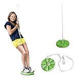 Squirrel Products Heavy Duty Green Disc Tree Swing with Rope for Outdoor Play - Easy DIY Addition to...