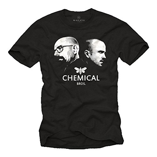 Camiseta Negra Hombre   Chemical Bros   Breaking Bad Talla XL