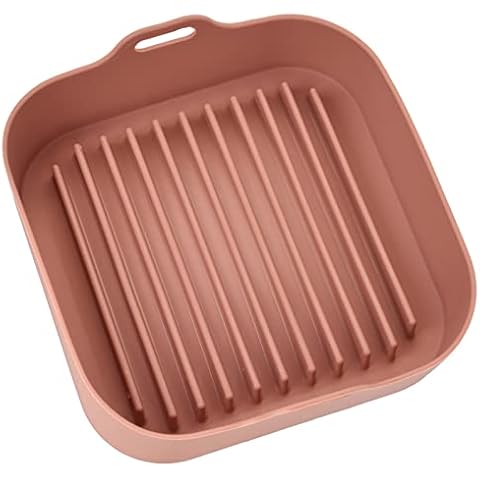 BestYiJo Multifunction Air Fryer Replacement Silicone Pot Square Silicone Basket for Air Fryer Oven Accessories(Pink) Cover