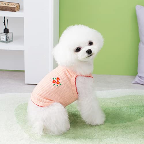 Loyanyy Cooling Dog Vests Set Cute Dog Shirts For Small Medium Stylish Soft Cat Tank Top Pink Blue Yellow Small #TOP4