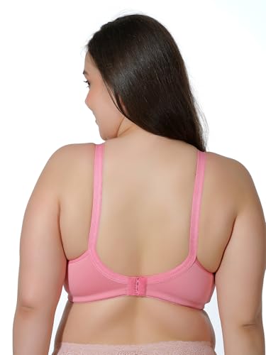 Image of MAROON Cotton Satin Blend Seamless Non Padded Non-Wired Full Coverage Women Minimizer Bra