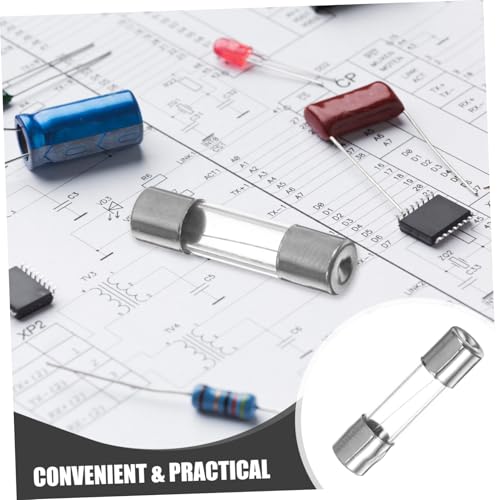 Kit de fusibles de vidrio de acción rápida CHILDWEET 100 piezas tubos fusibles para circuito aplicaciones versátiles miniatura 3