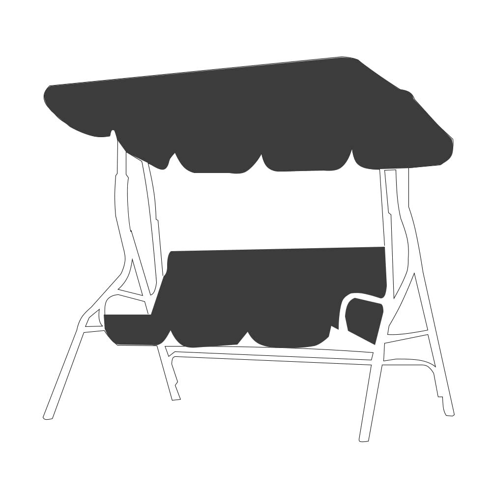Housse de balancelle d'extérieur imperméable pour 3 personnes avec auvent en métal pour balancelle de jardin, terrasse, terrasse