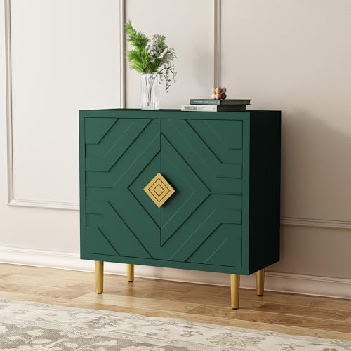 HOLTICO Kommode Sideboard mit 2 Türen, Küchenschrank, Aufbewahrungsschrank Schrank für Wohnzimmer, Küche, Schlafzimmer-Grün HOLTICO Kommode Sideboard mit 2 Türen, Küchenschrank, Aufbewahrungsschrank Schrank für Wohnzimmer, Küche, Schlafzimmer-Grün