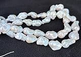 Adabele 15 Inch Real AAA Grade High Luster Natural Freshwater Cultured White Irregular Baroque Pearl Beads Large 14mm-25mm Flameball Pearls for DIY Craft Jewelry Making PA3-25