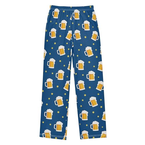 Pajama Pants Long Track Pants Beer Mugs Blue Sweatpants Athletic for 6-14 Years