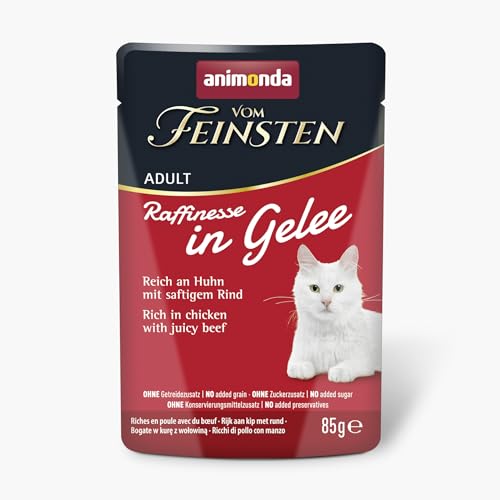 animonda Vom Feinsten Adult Raffinesse Katzenfutter in Gelee, Mixpack vom Land (12 x 85 g), Nassfutter mit Taurin und Vitamin D3, ohne Zusatz von Zucker, Soja und Getreide