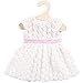 Heless 1650 - Traumkleid für Puppen in Weiß, mit kleinen Blumenröschen und einer rosa Schärpe, Größe 28 - 35 cm