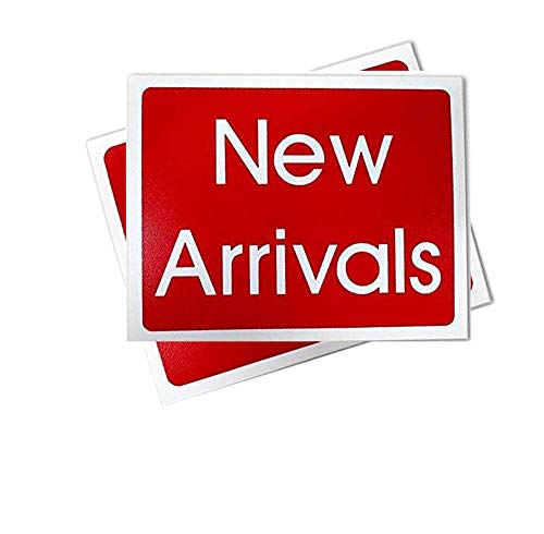 Red & White Retail Business Sign – Arrivals – 5.5″ H x 7″ W – 2 Pack