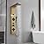 BWE 304 Stainless Steel Waterfall Shower Panel Tower System Rainfall Shower Head Rain Massage System with Body Jets and Handheld Shower Wall-Mount Shower Column Brushed Gold and Black