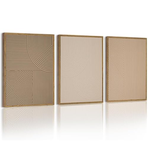 PHOPAGO Minimalist Abstract Framed Wall Art 11x14in Natural Framed - image 1