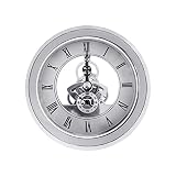 DEEWISH Clock Inserts, Transparent Skeleton Clock Inserts, Recessed Quartz Clockwork Table Clock, Cl